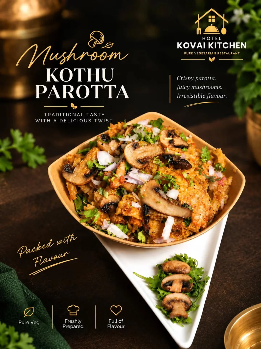 Mushroom Kothu Parotta