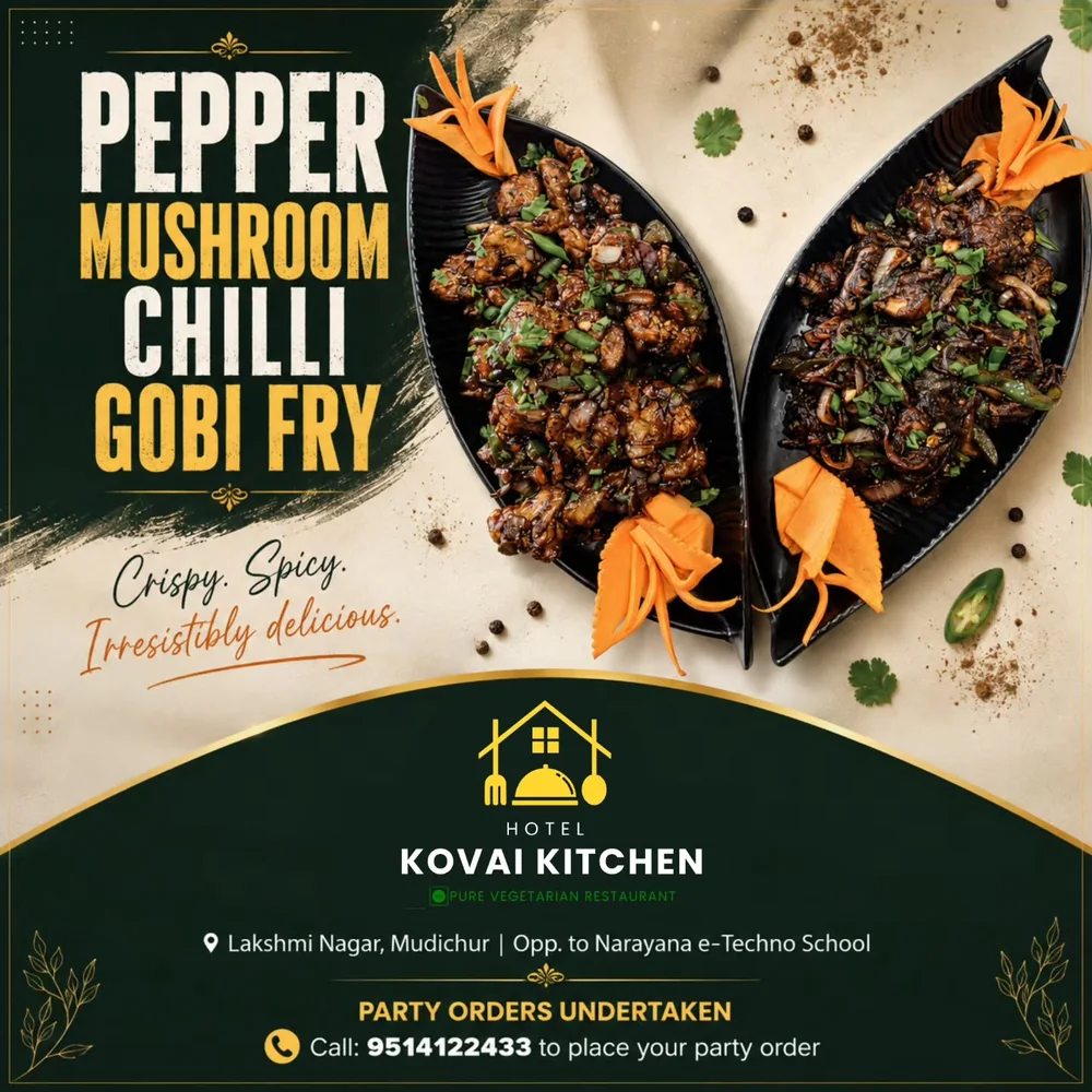 Pepper Mushroom and Chilli Gobi Fry